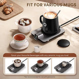 Coffee Mug Warmer & iKago Mug Set, Accurate Temperature Control Smart Heated Mug for Desk, Electric Coffee Warmer with Auto Shut Off & Real-Time Temp Display, Gifts for Men Women, 15oz Ceramic Mug Ikago
