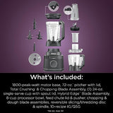 Ninja TB401 Detect Kitchen System Power Blender + Processor Pro, BlendSense Technology, Blender, Chopping & Smoothies, 1800 Peak Watts, 72 oz. Pitcher, 64 oz. Food Processor, 24 oz. To-Go Cup, Black Ninja