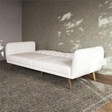 Novogratz Brittany 81.5" Futon Sofa Bed and Couch Sleeper, Ivory Boucle Novogratz