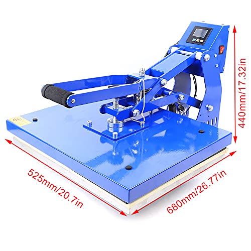 Auto Open Heat Press Machine, 16"X20" Clamshell Heat Press with Slide Out Base, 110v Digital Sublimation Printer Manual Magnetic Semi-Automatic for to Accurately Transfer T-Shirts, Pillowcases YSHUSTGY
