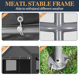 Shintenchi Carport 10' x 20' Heavy Duty Portable Garage, Carport Canopy with Side-Opening Door & Roll-Up Windows, Car Canopy for Truck,Car,Boat,Grey Shintenchi