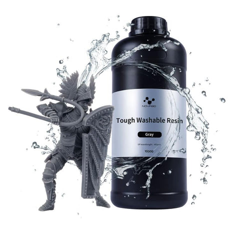 NOVA3D Water Washable ABS-Like Tough Resin, High Toughness 3D Printing Photopolymer Resin, 405nm UV Fast Cure for 12K/14K/LCD/DLP/SLA Printers, Low Odor (Grey, 1kg) NOVA3D