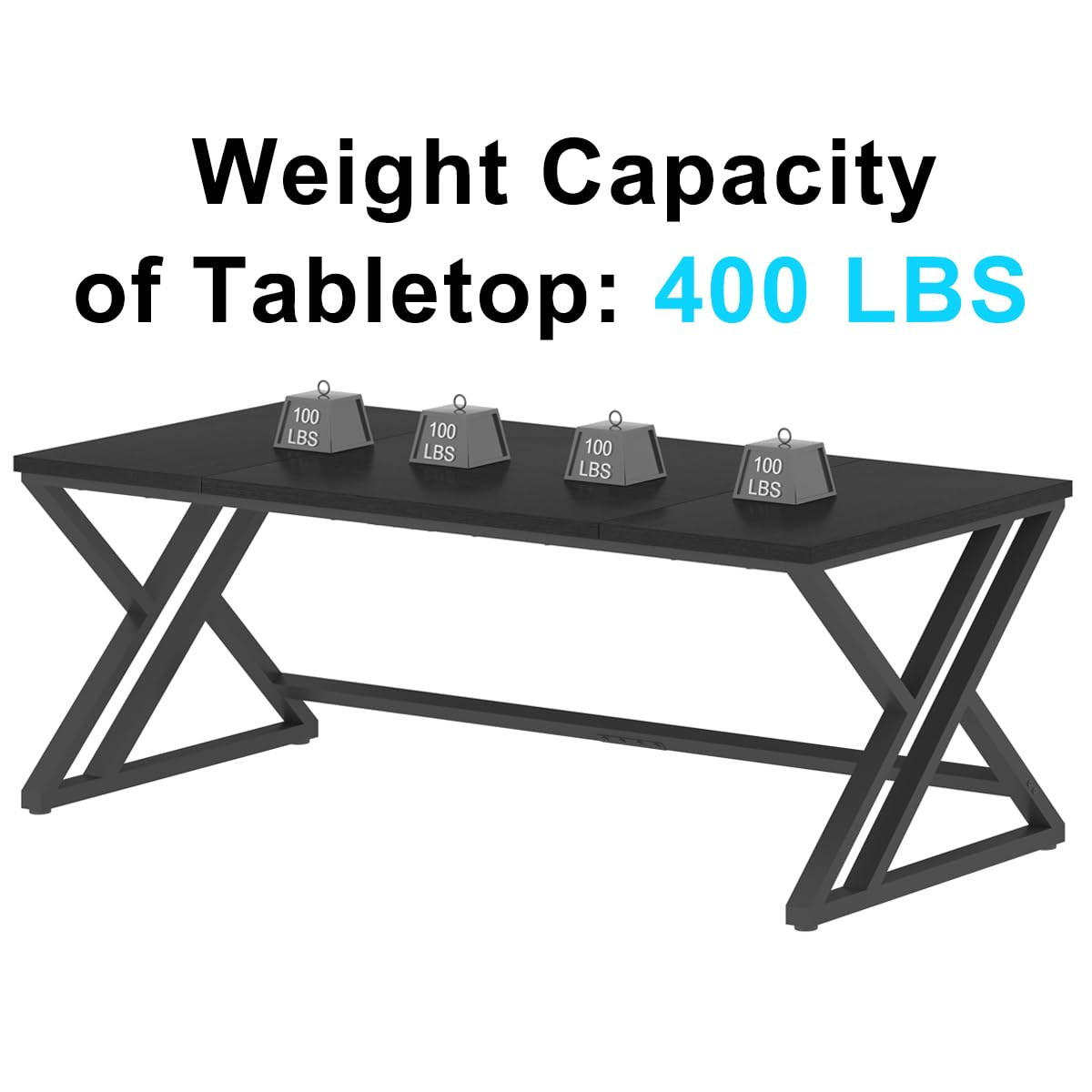 LVB 70.8" Black Computer Desk, Large Industrial Pc Study Home Office Desk, Long Modern Wood Gaming Work Writing Desk for 2 Person, Farmhouse Double Workstation Executive Desk with Storage in Bedroom LVB