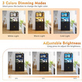 Gurexl 64" Farmhouse Kitchen Pantry with Auto Sensor LED,Storage Cabinets with 2 Outlets for Microwave & USB-C Ports,Hutch Cabinet with Pegboard,2 Cabinet,2 Drawers,1 Large Countertop Gurexl