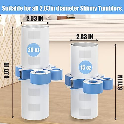 Sublimation Tumblers Pinch 20 Oz, with Heat Tape Dispenser, Pinch Tumbler Perfect Clamp Grip Tool, Supplies for Sublimation Paper & Tumblers with 2 Rolls Sublimation Blanks Thermal Tape (Blue)