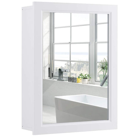 Tangkula Mirrored Bathroom Cabinet, Wall Mount Storage Organizer, Medicine Cabinet with Single Doors Tangkula