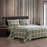 Eddie Bauer - Full Bed Sheets, Cotton Flannel Bedding Set with Matching Pillowcases, Brushed for Extra Softness, Deep Pocket, Oeko-Tex Certified (Heartland Plaid Green) Eddie Bauer