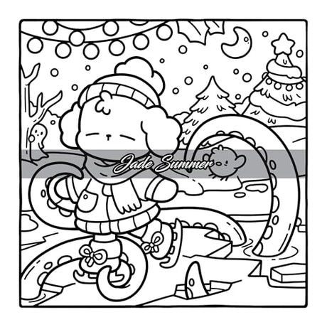 Spooky Christmas: Cute Coloring Book for Adults and Teens with Adorable Characters and Cozy Holiday Scenes for Relaxation (Comfy and Cozy Coloring Books) WoodArtSupply