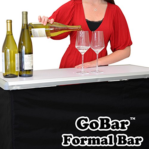 GoBar Portable High-Top Bar Table with Interchangeable Skirts - Ideal for Events and Parties - WoodArtSupply