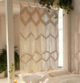 Flber Macrame Curtain Window Macrame Room Divider Doorway Curtain Boho Macrame Wall Hanging Living Room Bedroom Decor 42" W x 75" H Flber