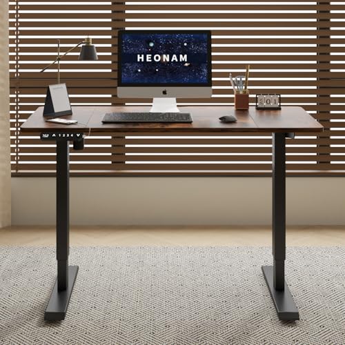 HEONAM 48 Inch Electric Standing Desk with USB Charging Port, Height Adjustable Sit Stand Desk with Memory Presets, Spacious Desktop and Sturdy Metal Frame for Home Office HEONAM