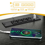 DWVO Computer Desk with Drawers & Hutch, 59.1" Office Desk with Power Outlets & LED Lights, Home Office Desk with Storage Shelves, Grey DWVO