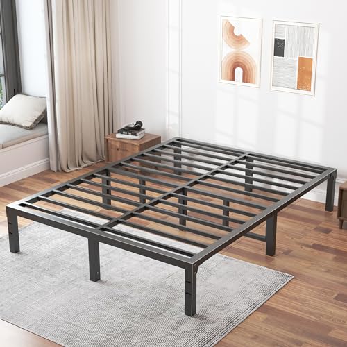 FUIOBYVV Heavy Duty King Bed Frame – 14 Inch Metal Platform with Noise-Free Support and No Box Spring Needed - WoodArtSupply