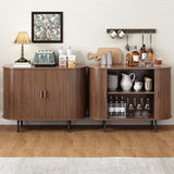 ONBRILL 40" Sideboard Buffet Cabinet with Storage, Storage Cabinet with Sliding Door & Adjustable Shelf, Modern Accent Coffee Bar Console Table for Kitchen, Entryway, Walnut ONBRILL