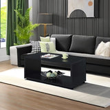 Convenience Concepts Northfield Admiral Coffee Table, Black, 18 in x 42 in x 18 in Convenience Concepts