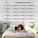 Pizuna Cotton King Duvet Cover Set, 300 Thread Count Long Staple Cotton Sateen Weave with Button Closure (Combed Stripe Luxury White Cotton Duvet Cover King) Pizuna