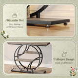 Huuger 41.3 Inch Entryway Table, Modern Console Sofa Table, Accent Table with Shelves, for Entry, Hallway, Entrance, Foyer, O-Shaped Metal Frame, Grey Huuger