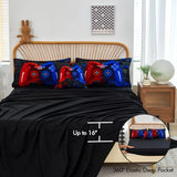 PERFEMET 6 Pieces Kids Comforter Sets Twin Size Red and Blue Game Console Bedding Set for Boys Girls Soft Fluffy 3D Cool Teen Gamer Bed in A Bag for All Seasons(Red Blue, Twin) PERFEMET