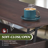 WLIVE Modern Lift Top Coffee Table,Rustic Coffee Table with Storage Shelf and Hidden Compartment,Wood Lift Tabletop for Home Living Room,Brown Oak. WLIVE