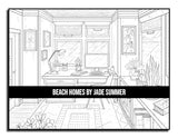 Beach Homes: An Adult Coloring Book with Beautiful Vacation Houses, Charming Interior Designs, and Relaxing Nature Scenes WoodArtSupply