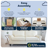 Serta Palisades 61" Track Arm Sofa, Easy Care Polyester, Soft Pillow Back, Pocket Coil Seat Cushions, Removable Covers, Loveseat or Couch for Small Spaces, Living Rooms or Bedrooms, Glacial Gray Serta
