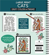 Large Print Easy Color & Frame - Cats (Stress Free Coloring Book) WoodArtSupply