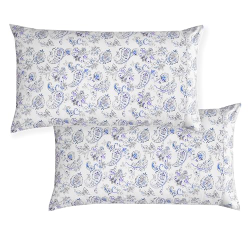 Elegant Comfort Softest and Coziest 6-Piece Sheet Set - 1500 Premium Hotel Quality Microfiber - Deep Pocket, Wrinkle Resistant 6-Piece Paisley Pattern Bed Sheet Set, Full, Paisley Indigo Elegant Comfort