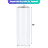 YOUKE OLA 10 Pack Sublimation Tumblers Bulk 30oz - Blanks Straight Skinny Tumbler White Stainless Steel Insulated Sublimation Tumblers Polymer Coating for Heat Transfer with Straws, Lids YOUKE OLA