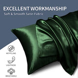Horbaunal 5 Pieces Satin Duvet Cover Set King Size Emerald Green Duvet Cover with Corner Ties & Zipper Closure, Luxury & Silky Bedding Set, 1 Duvet Cover and 4 Pillowcases (No Comforter) Horbaunal