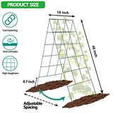 Toriexon Foldable Cucumber Trellis 2 Pack, 46" L X 18" W A-Frame Garden Trellis, Steel Climbing Plants Support Raised Bed Trellis with Twist Ties & Plant Bags for Climbing Plants Outdoor Toriexon