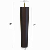 WEICHUAN Round Solid Wood Dark Walnut Finish Replacement Sofa Couch Chair Ottoman Loveseat Coffee Table Cabinet Furniture Wood Legs Wood Furniture Legs(10" Set of 4) WEICHUAN