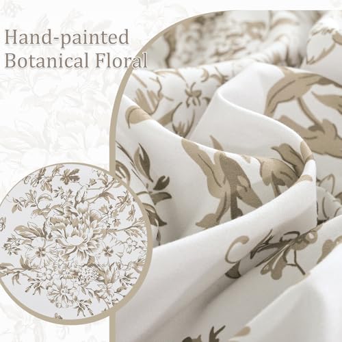 WONGS BEDDING Comforter Set King Size, 8 Pieces Brown Floral Botanical Comforter Sets, Bed in a Bag Soft Lightweight Microfiber Bedding Sets for All Seasons (90"x104") WONGS BEDDING