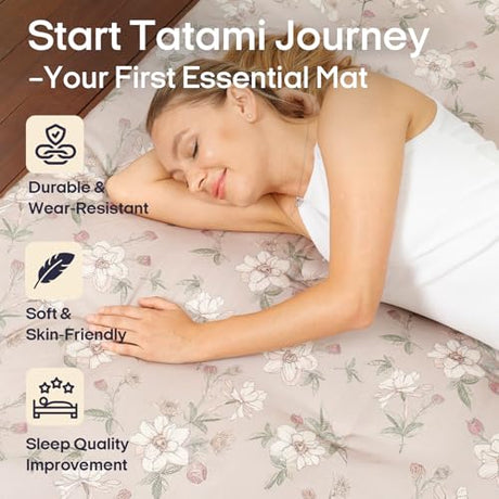 Syrinx Water Resistant Japanese Futon Mattress, Twin Size 75"x39", 2.5 Inch Thick Japanese Floor Mattress Tatami Mat, Foldable Floor Bed Sleeping Pad for Dormitory Guest Room Camping Syrinx