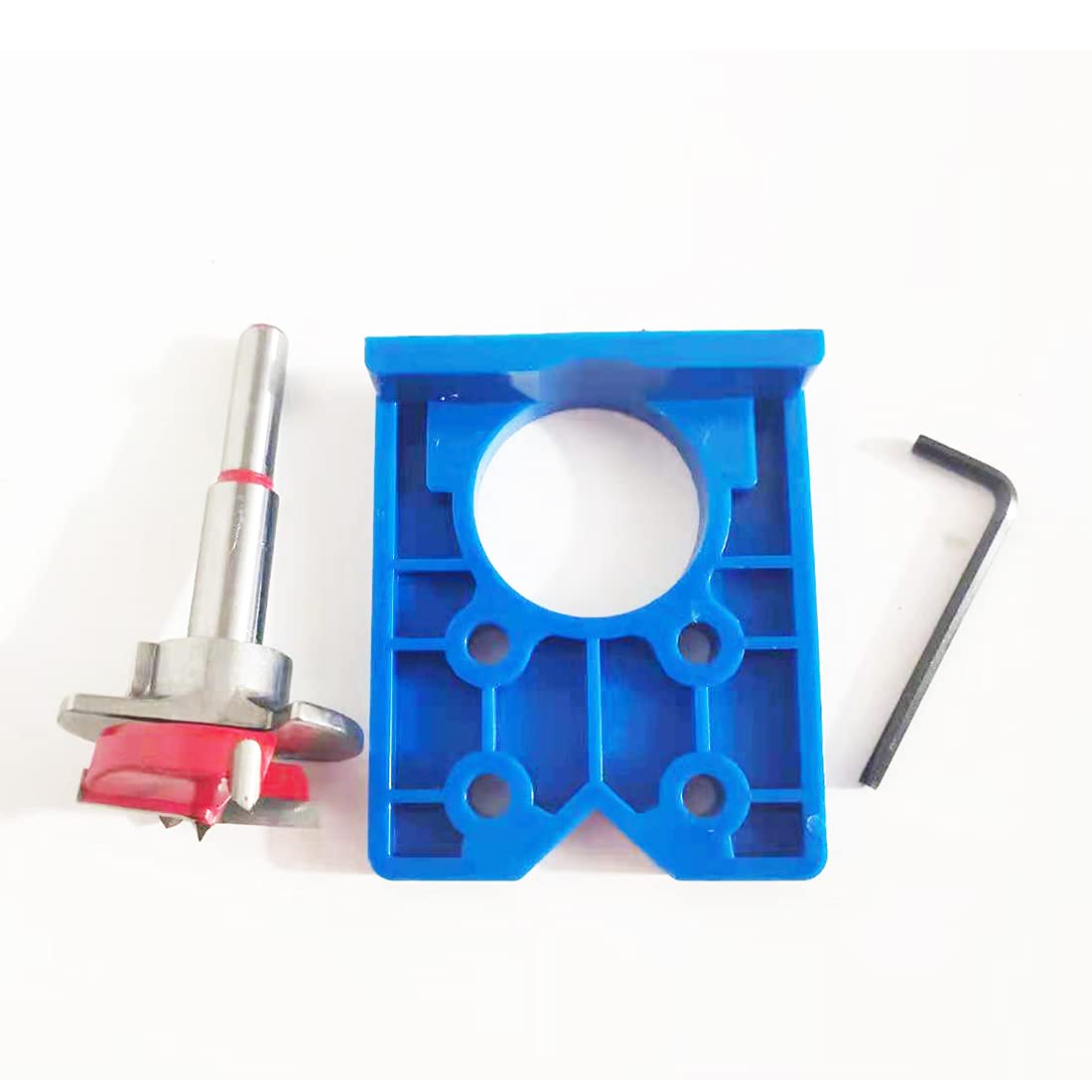 Furnrubden Forstner Drill Bit, 35mm Concealed Hinge Jig kit, Wood Drilling Hole Saw Set Woodworking Drilling Tool Wood Cutter for Face Frame Cabinet Cupboard Door Hinges Furnrubden