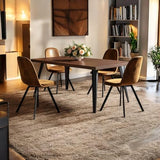 Homy Casa 5-Piece Conference Table Set with Swivel Office Chairs, Mid-Century Modern Meeting Table & Upholstered Seats, Collaborative Workstation for Office, Studio, or Small Team Spaces, Brown Homy Casa