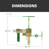 Gorilla Playsets 01-0055-AP Pioneer Peak Treehouse Wooden Swing Set with Amber Posts, Tire Swing, Slide and Tower with Clatter Bridge, Brown Gorilla Playsets