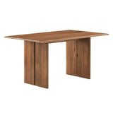 Modway Amistad Solid Wood Modern Farmhouse Rectangular Walnut, 60" Dining Table Modway