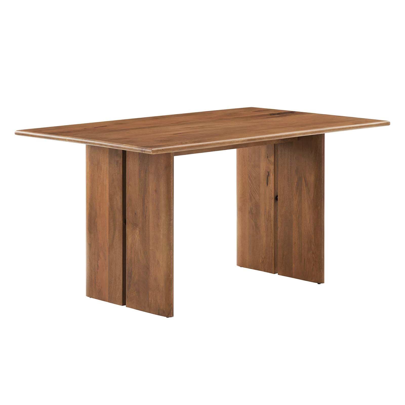 Modway Amistad Solid Wood Modern Farmhouse Rectangular Walnut, 60" Dining Table - WoodArtSupply