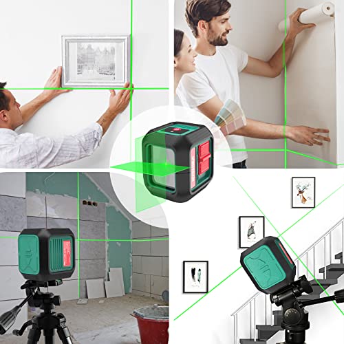 HYCHIKA Laser Level Self Leveling Green Cross Line Lasers Level Tool 50ft Measure Range for Indoor/Outdoor/Construction/DIY/Picture hanging, Battery HYCHIKA BETTER TOOLS FOR BETTER LIFE