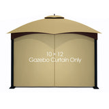 Tanxianzhe Gazebo Replacement Privacy Curtain with Zipper Outdoor Universal Privacy Panel Sidewall for 10' x 12' Gazebo (Khaki) Tanxianzhe