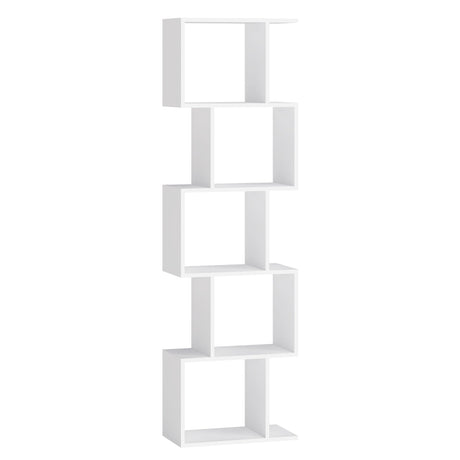 VASAGLE Bookshelf, 5-Tier Bookcase, 9.4 x 15.7 x 62.6 Inches, Storage Shelf with Open Compartments, Modern Style, for Living Room, Bedroom, Office, Matte White ULBC462W01 VASAGLE