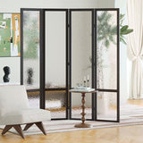 Acrylic Room Divider,4-Panel Freestanding Partition Screen, Frosted Translucent Privacy Panel - Lightweight Modern Divider for Home Office Studio (Black, 4 Panels) Svimi