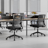 SUKIDA Desk Chair Mesh Office Chair with Upholstery Executive Office Chair with Armrests, Mid-Back Task Chair Height-Adjustable Computer Chair, Black SUKIDA