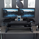 VIVO 42 inch Height Adjustable Stand Up Desk Converter, V Series, Quick Sit to Stand Tabletop Dual Monitor Riser Workstation, Black, DESK-V000VL VIVO