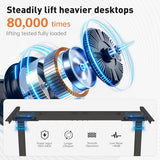 PulvinarVita Standing Desk Frame, Stand up Desk Frame Workstation, Electric Adjustable Legs, 3 Memory Height Settings, with Cable Management Tray and Storage Bag, 2pcs Headphone Hook PulvinarVita