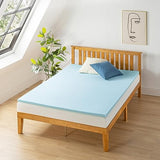 Best Price Mattress 1.5 Inch Ventilated Memory Foam Mattress Topper, Cooling Gel Infusion, CertiPUR-US Certified, Twin, Dorm Essentials, Blue Best Price Mattress