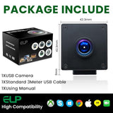 ELP Global Shutter USB Wide Angle Webcam for Computer 1080P 90fps Lightburn Camera for Laser Engraver USB2.0 PC High Frame Security Camera for Raspberry Pi (110 Low Distortion Lens) ELP