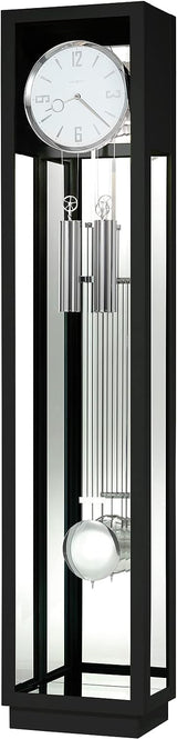 Howard Miller Houston Floor Clock II, Modern Gloss Black Finish Grid Pendulum Triple-Chime Movement, White Dial Grandfather Illuminated Home Decor for Bedroom, Office & Living Room Howard Miller