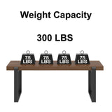 FOLUBAN Modern Coffee Table, Rustic Wood and Metal Center Table, Industrial Rectangle Cocktail Tea Table for Living Room, Walnut, 44 Inch FOLUBAN