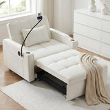 ERYE 3-in-1 Convertible Sleeper Sofa Bed with Pull Out Sleeper Couch Bed & Reclining Backrest, Modern Single Lounge Chair Convertible Tufted Sofabed for Home Apartment